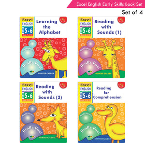 Excel English Early Skills Ages 5 - 6 Year Senior kg Books For Kids| Set of 4| Learn English Alphabet | Reading Sounds - Distacart