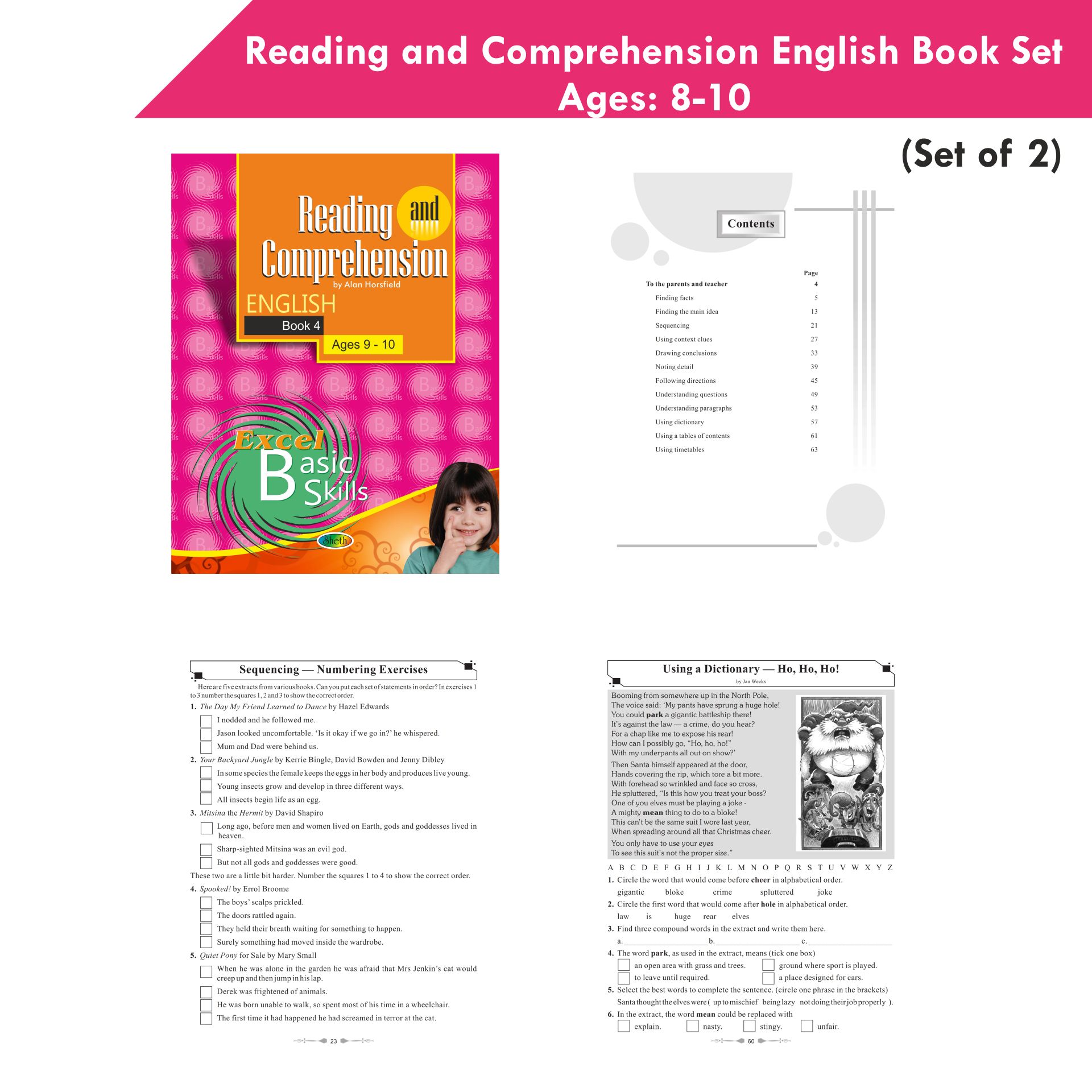 Reading and Comprehension English Book Set Ages 8 - 10 (Set of 2) - Distacart