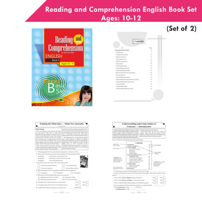 Reading and Comprehension English Book Set ges 10 - 12 (Set of 2) - Distacart