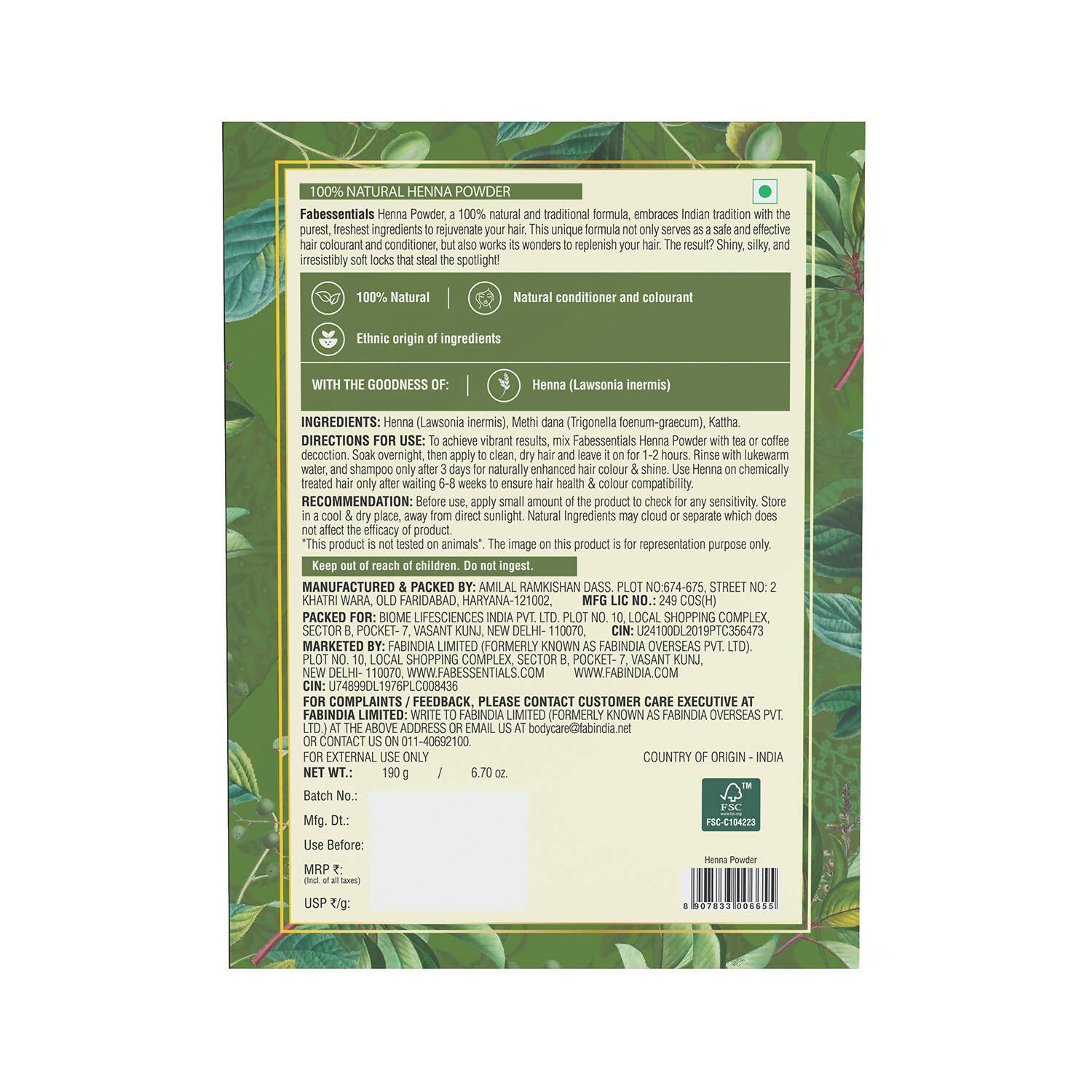 Fabindia Henna Hair Pack - Distacart