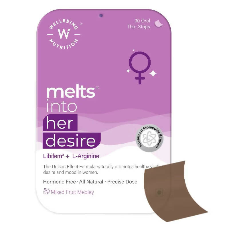 Wellbeing Nutrition Melts Into Her Desire Libifem + L-Arginine Strips - Mixed Fruit Flavor - Distacart