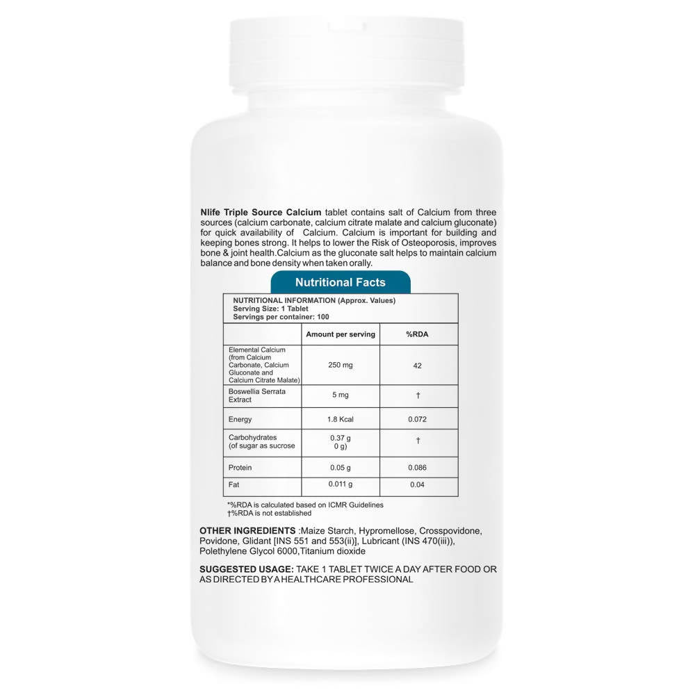 NLife Triple Source Calcium Tablets - Distacart