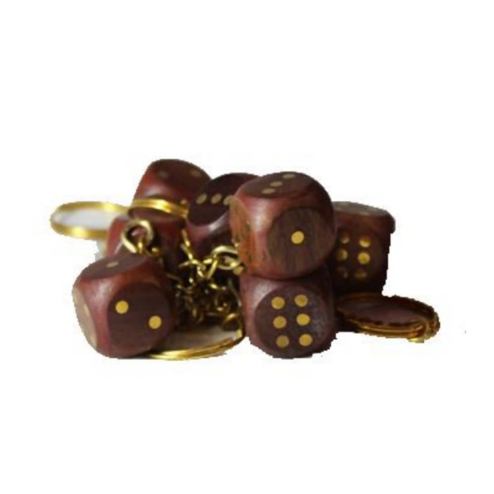 Yuvagrow Wooden Dice Key Chain