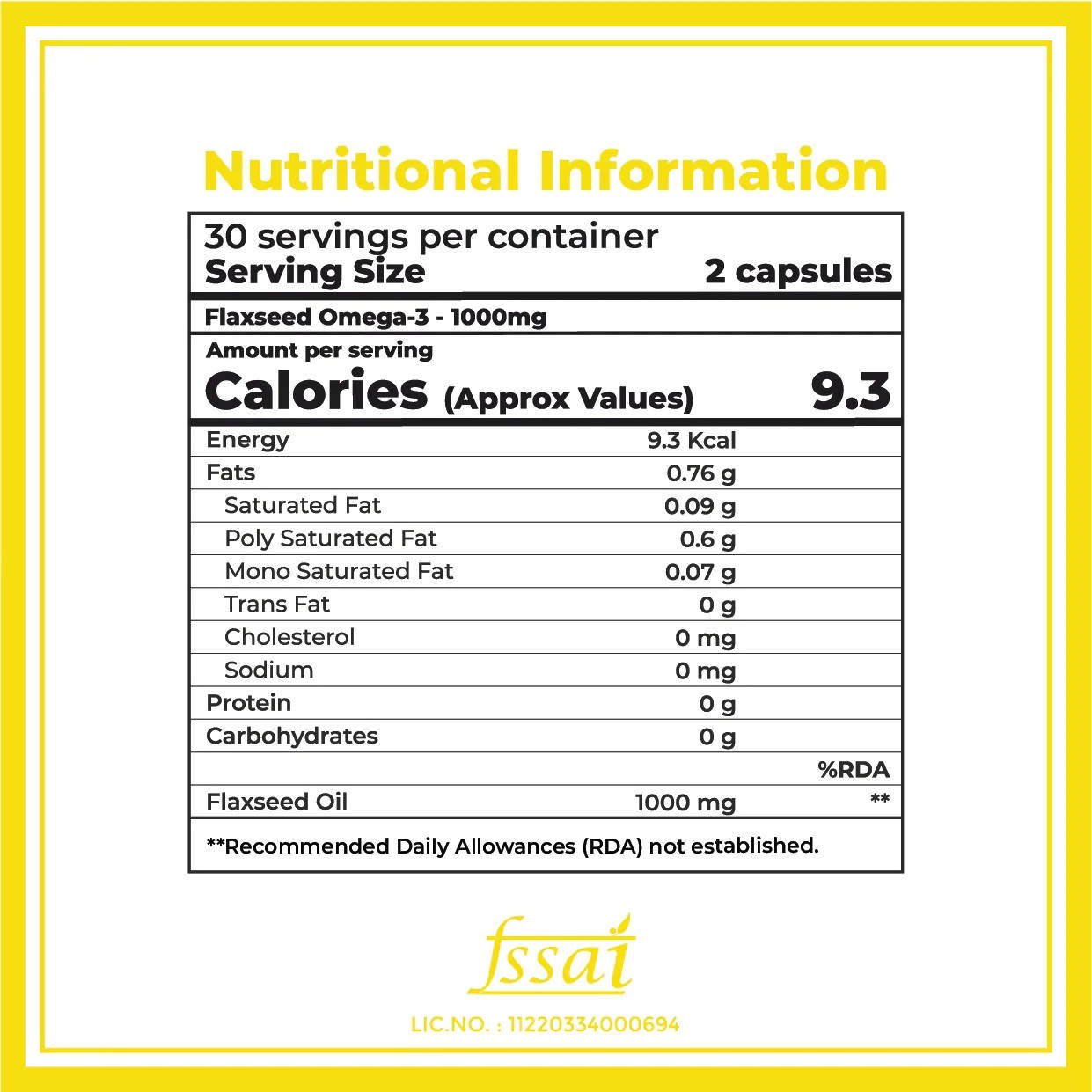 Boldfit Flaxseed Omega-3 1000mg Capsules - Distacart