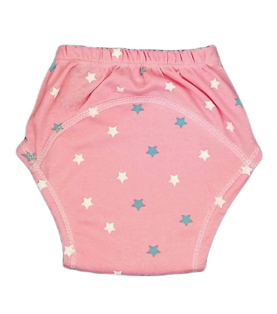 Kindermum Cotton Padded Pull Up Training Pants/Padded Underwear For Kids Peachy Star & Green Car-Set of 2 pcs - Distacart