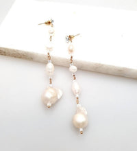 Thumbnail for Bling Accessories Swarovski Crystal Stud long Earrings with Baroque Pearls - Distacart