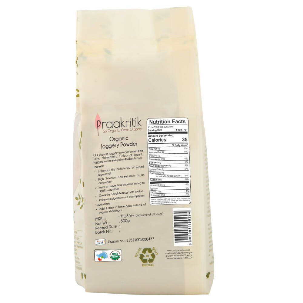 Praakritik Organic Jaggery Powder - Distacart