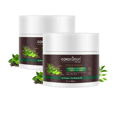 Coronation Herbal Anti Aging Fuji Matcha Green Tea Clay Face Mask - Distacart