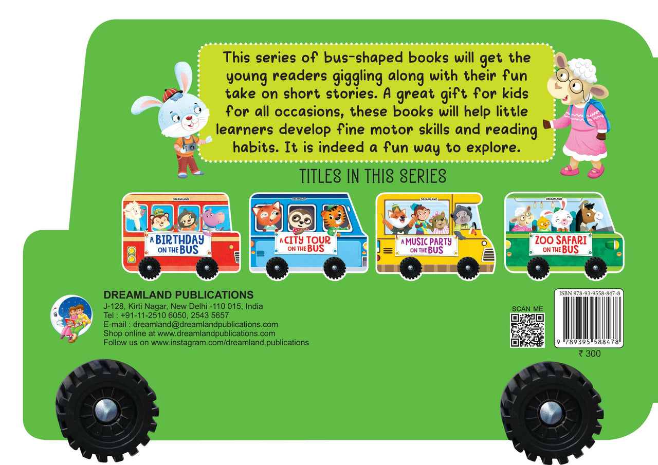 Dreamland Zoo Safari on the Bus- A Shaped Board book with Wheels : Children Picture Board Book - Distacart