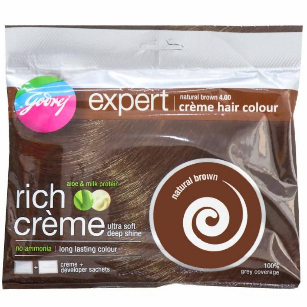 Godrej Expert Rich Creme Hair Colour - Natural Brown 4.00 (Pack of 4)