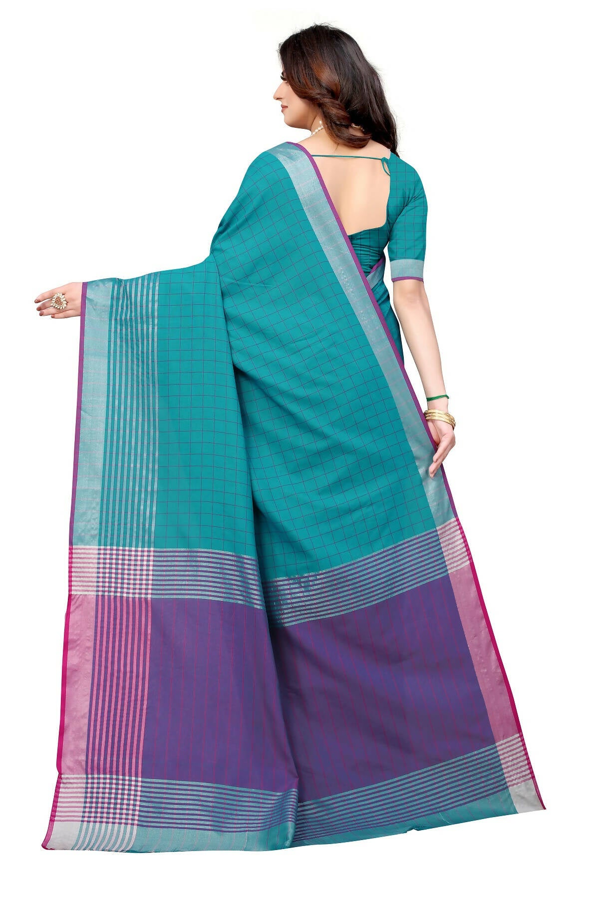 Vamika Blue Cotton Silk Saree - Distacart