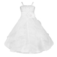 Thumbnail for Asmaani Baby Girl's White Colour Satin A-Line Maxi Full Length Dress (AS-DRESS_22087) - Distacart
