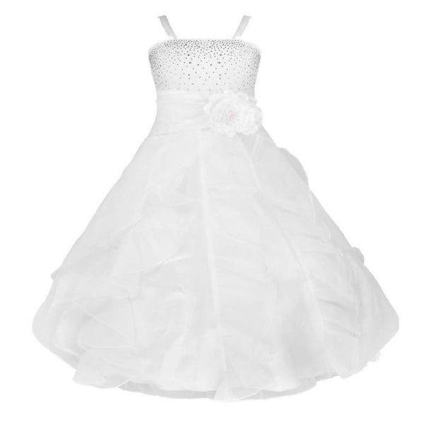 Asmaani Baby Girl's White Colour Satin A-Line Maxi Full Length Dress (AS-DRESS_22087) - Distacart