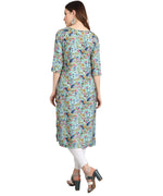 Thumbnail for Vamika Rama Green French Crepe Printed Party Wear/Casual Wear Kurti - Distacart