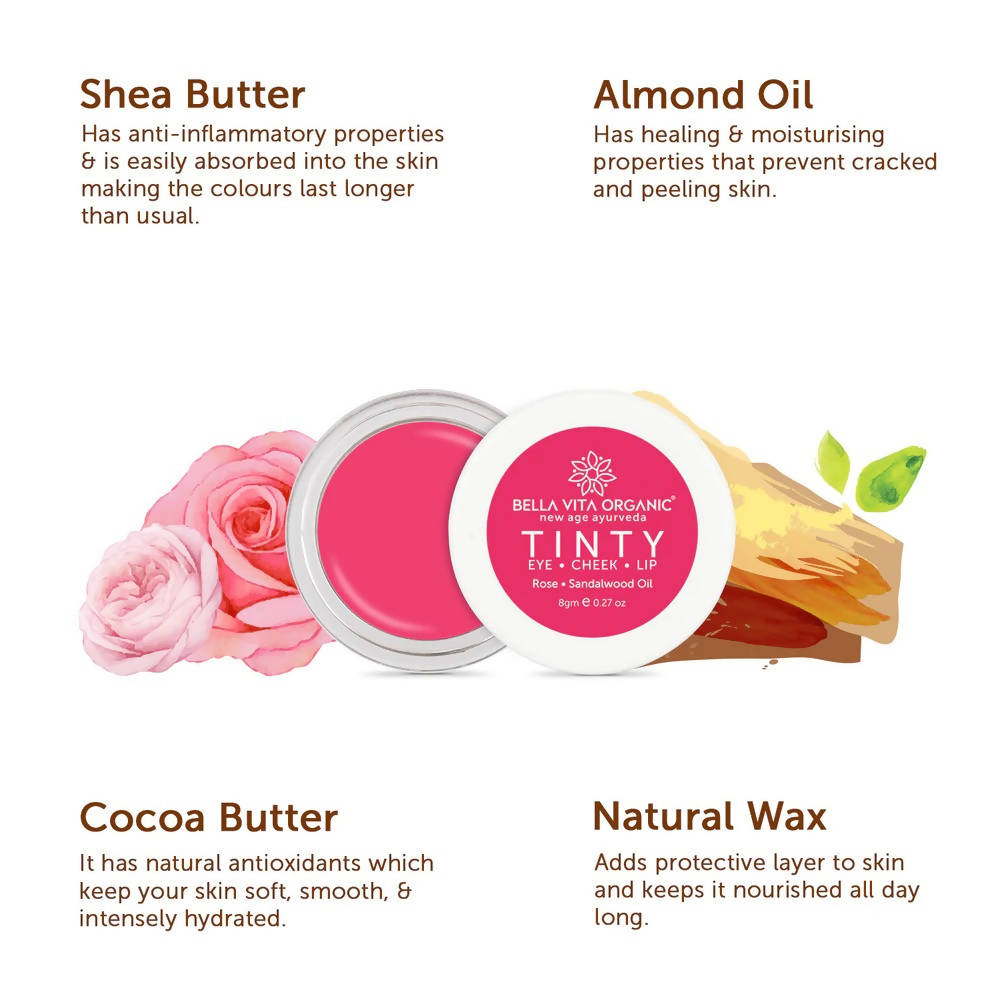 Bella Vita Organic Rose Pink 3 in 1 Tinty Blush