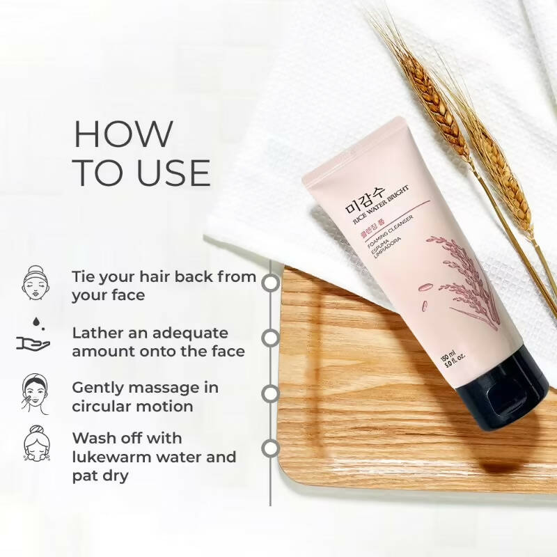 The Face Shop Rice Water Bright Foaming Cleanser - Distacart