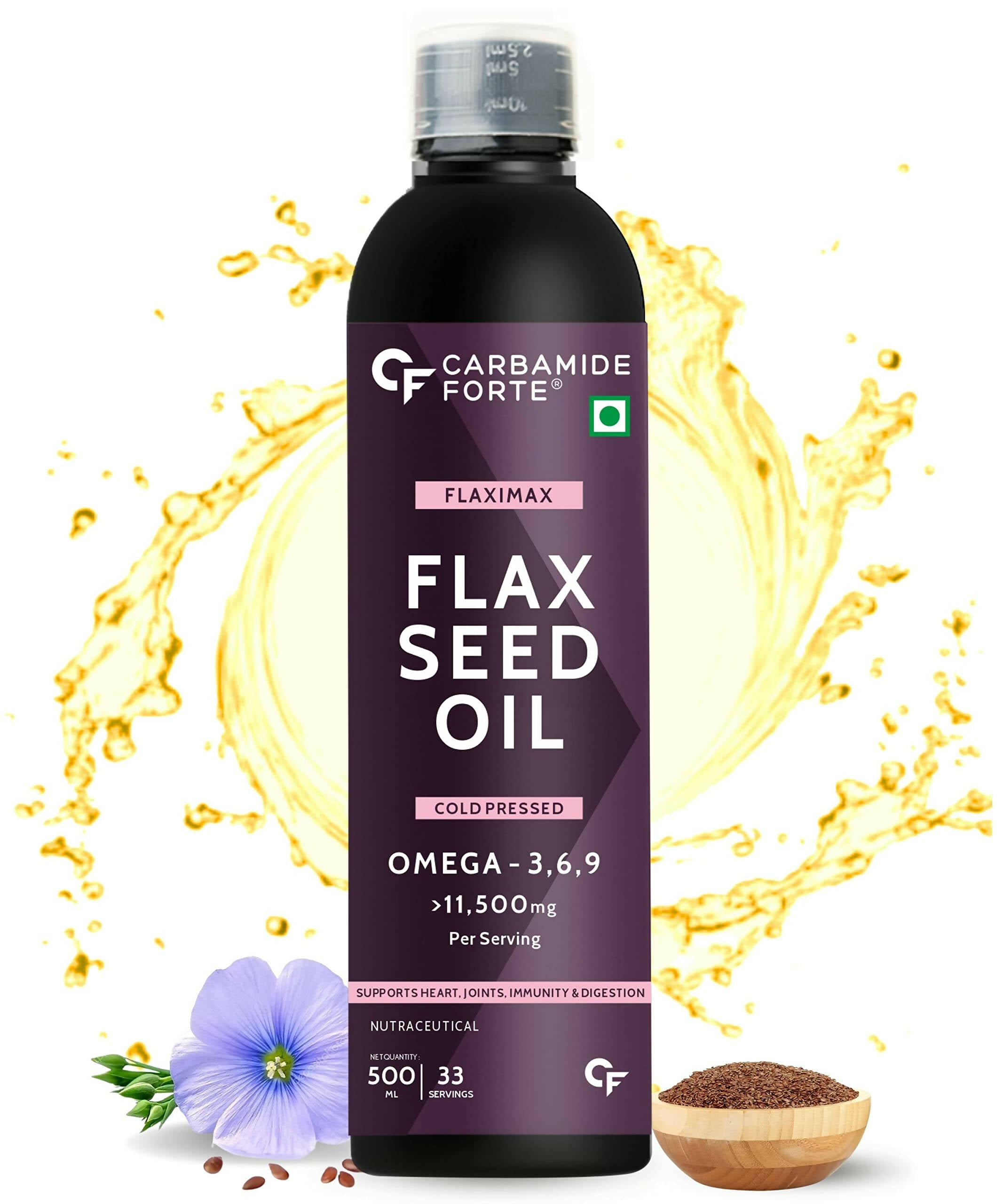 Carbamide Forte Flaxseed Omega 3 6 9 Oil for Eating Skin & Hair Growth - Distacart
