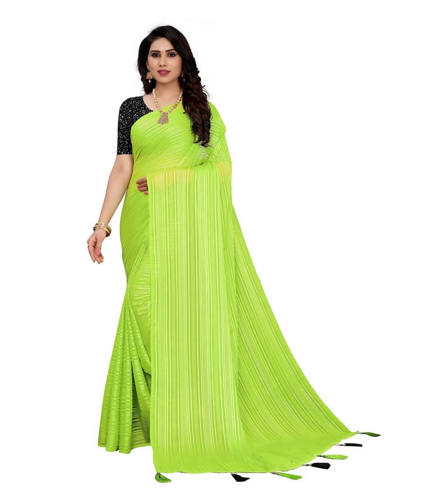 Vamika Green Georgette Seqence Saree (Riva Green)