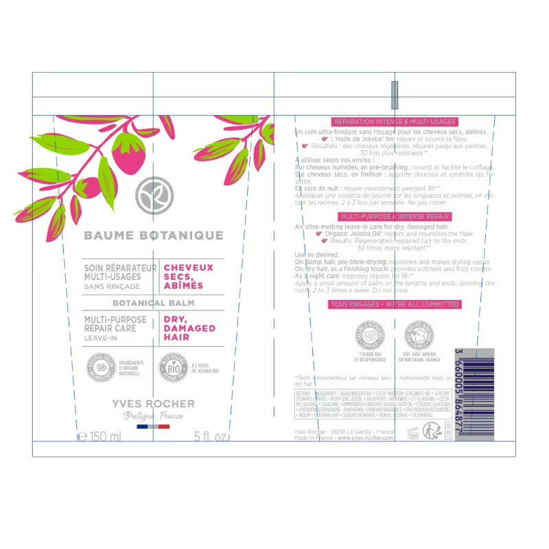 Yves Rocher Botanical Balm Multi Purpose For Hair - Distacart