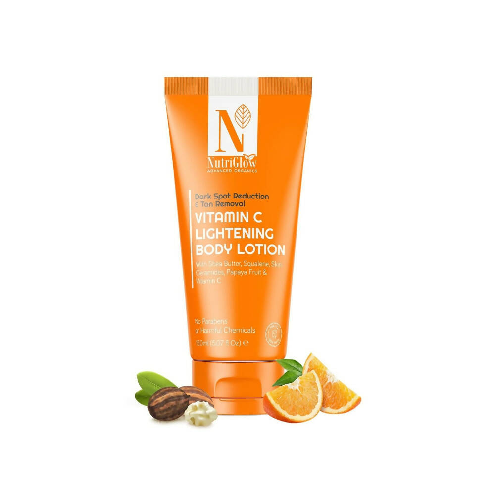 NutriGlow Advanced Organics Vitamin C Lightening Deep Moisture, Brightening Body Lotion - Distacart