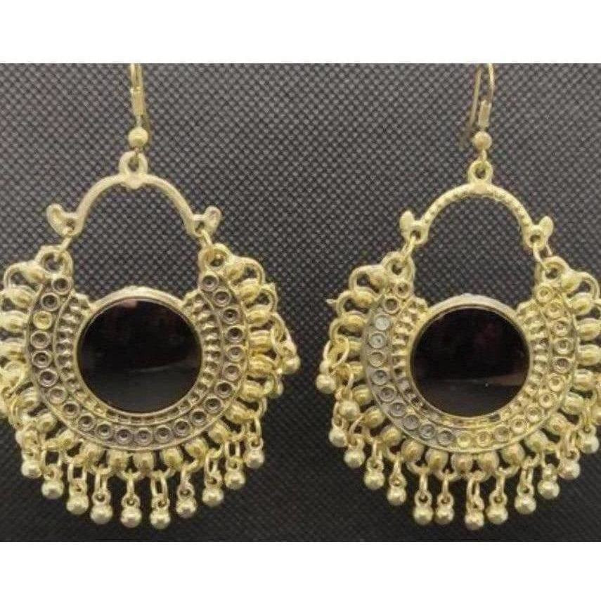 Oxidized Gold Color Earrings German Silver Traditional Drops And Danglers