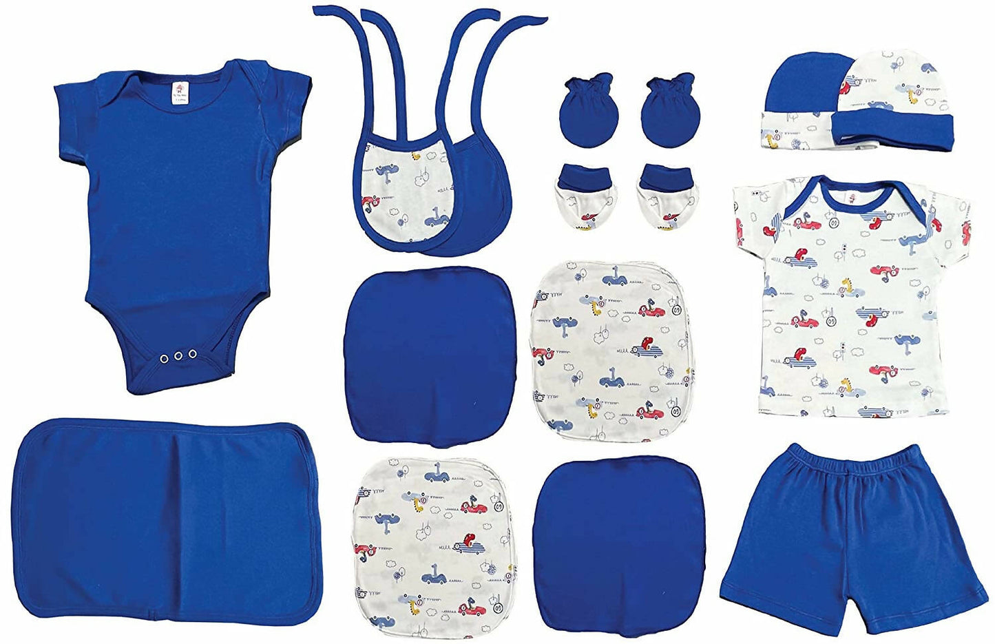 My Tiny Wear Full Sleeves New Born Baby Gift Set - Greyish Blue - Distacart