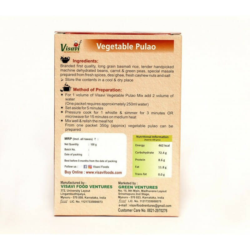 Visavi Vegetable Pulao - Distacart