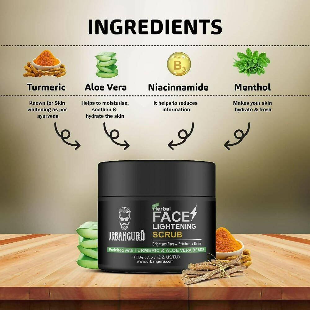 Urbanguru Herbal Face Lightening Scrub - Distacart