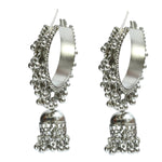 Thumbnail for Mominos Fashion Johar Kamal Oxidised Silver-Plated Heart Design Necklace Choker Set For Women - Distacart