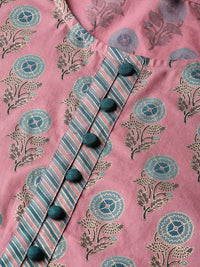 Thumbnail for Yufta Women Pink & Blue Printed Kurta with Palazzo & Dupatta