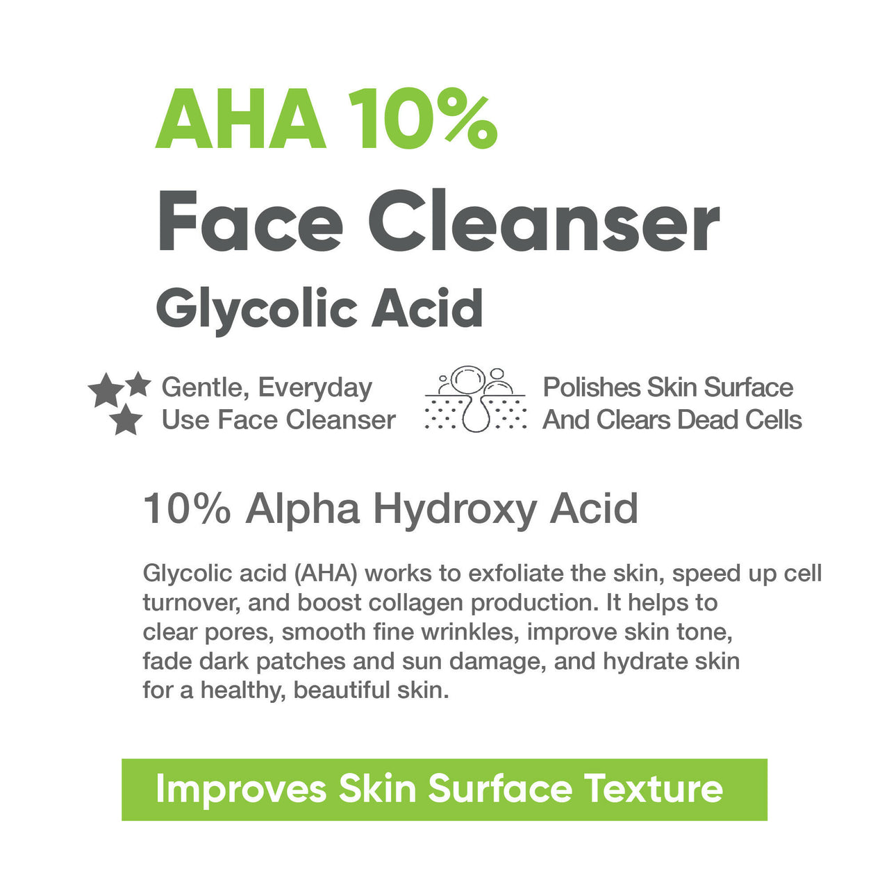 Cos-IQ AHA Glycolic Acid 10% Face Cleanser - Distacart