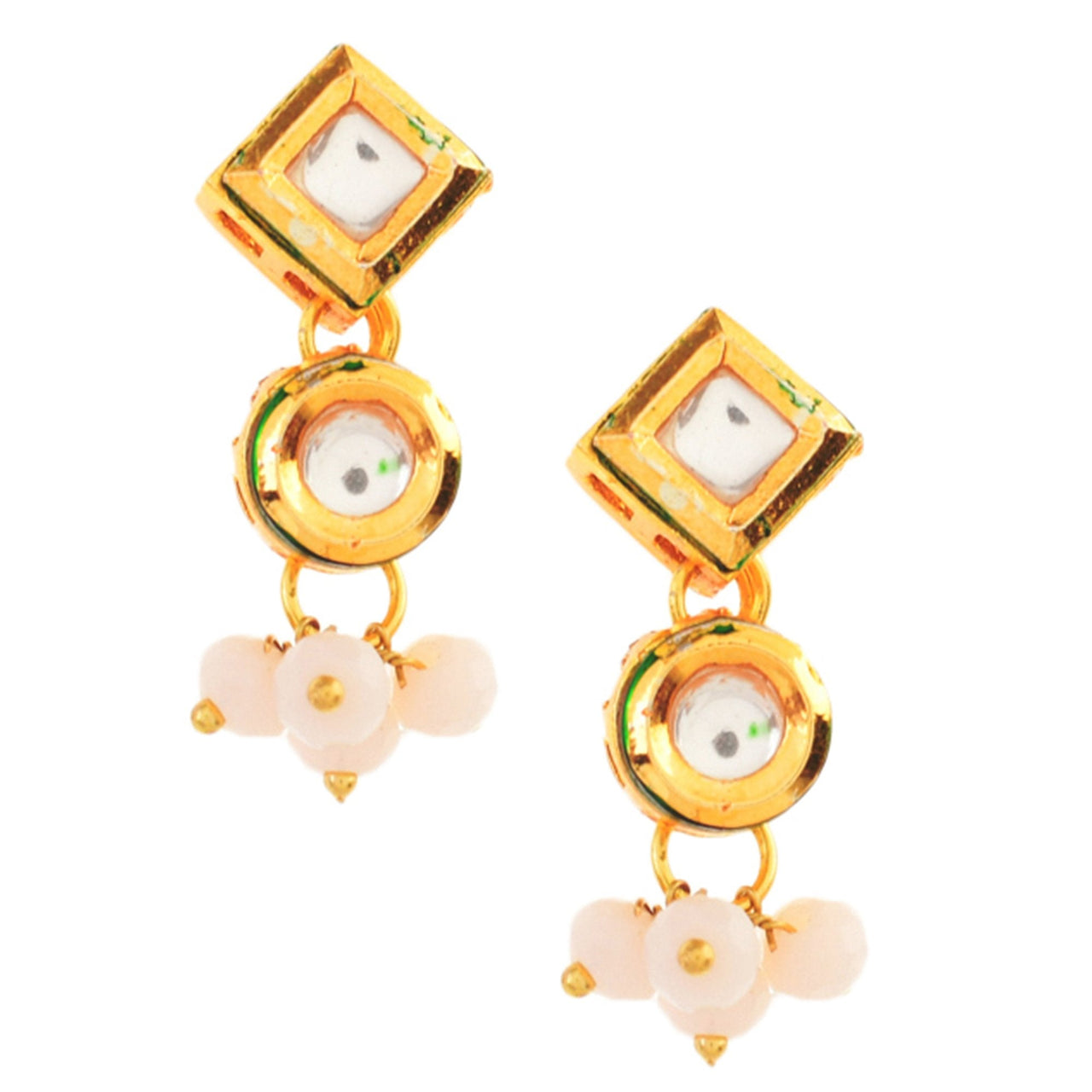Peryl Women's White Gold Tone Kundan Onyx Choker Necklace With Earrings - Distacart