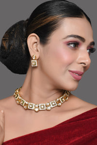 Thumbnail for Peryl Women Kundan Necklace With Earrings(2 Pc Set) - Distacart