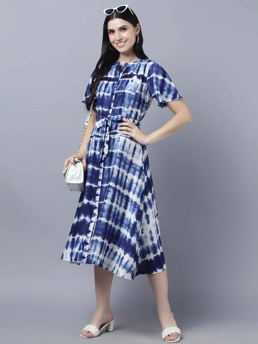 Myshka Stylish Multicolor Half Sleeve Women's Dress - Distacart