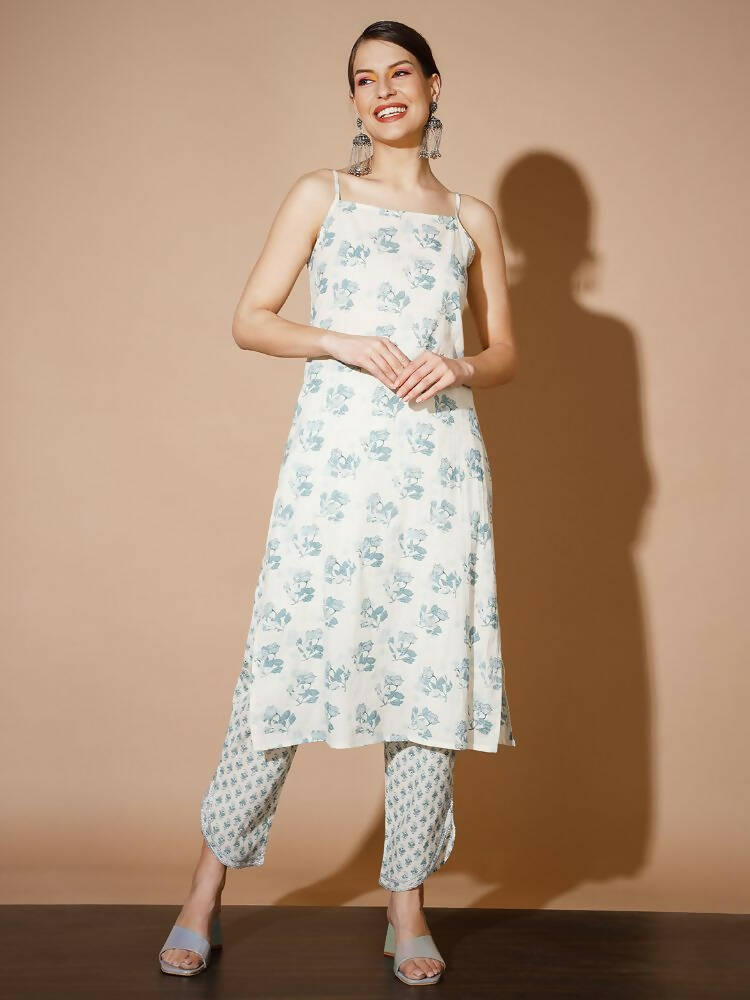 Myshka Women Multi-Floral Kurta & Trousers - Distacart