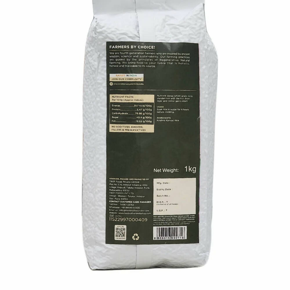 Two Brothers Organic Farms Krishna Kamod Brown Rice, Unpolished - Distacart