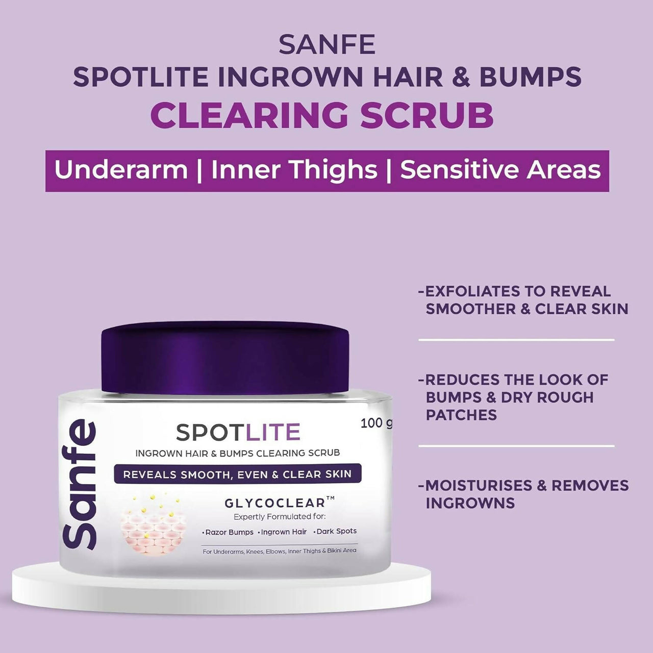 Sanfe Spotlite Ingrown Hair & Bumps Clearing Body Scrub - Distacart