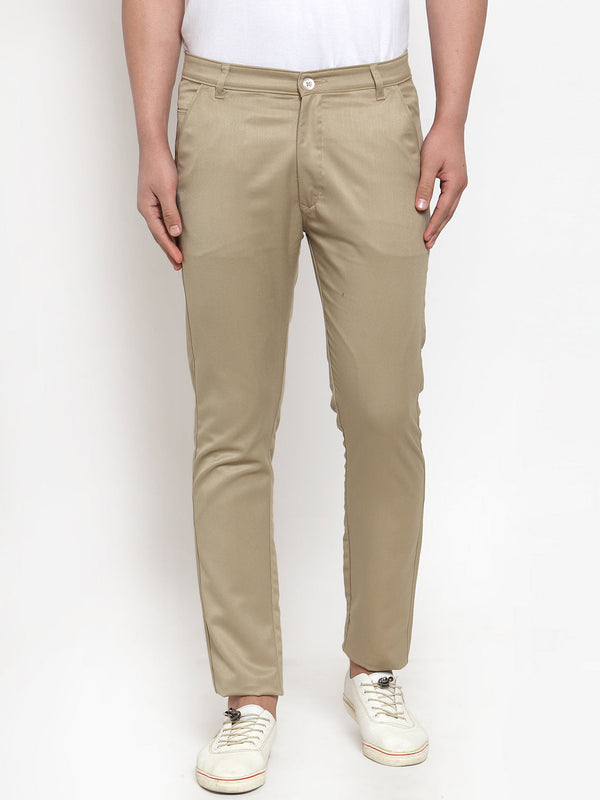 Jainish Men Beige Slim Fit Formal Trousers ( FGP 253Beigexxx ) - Distacart