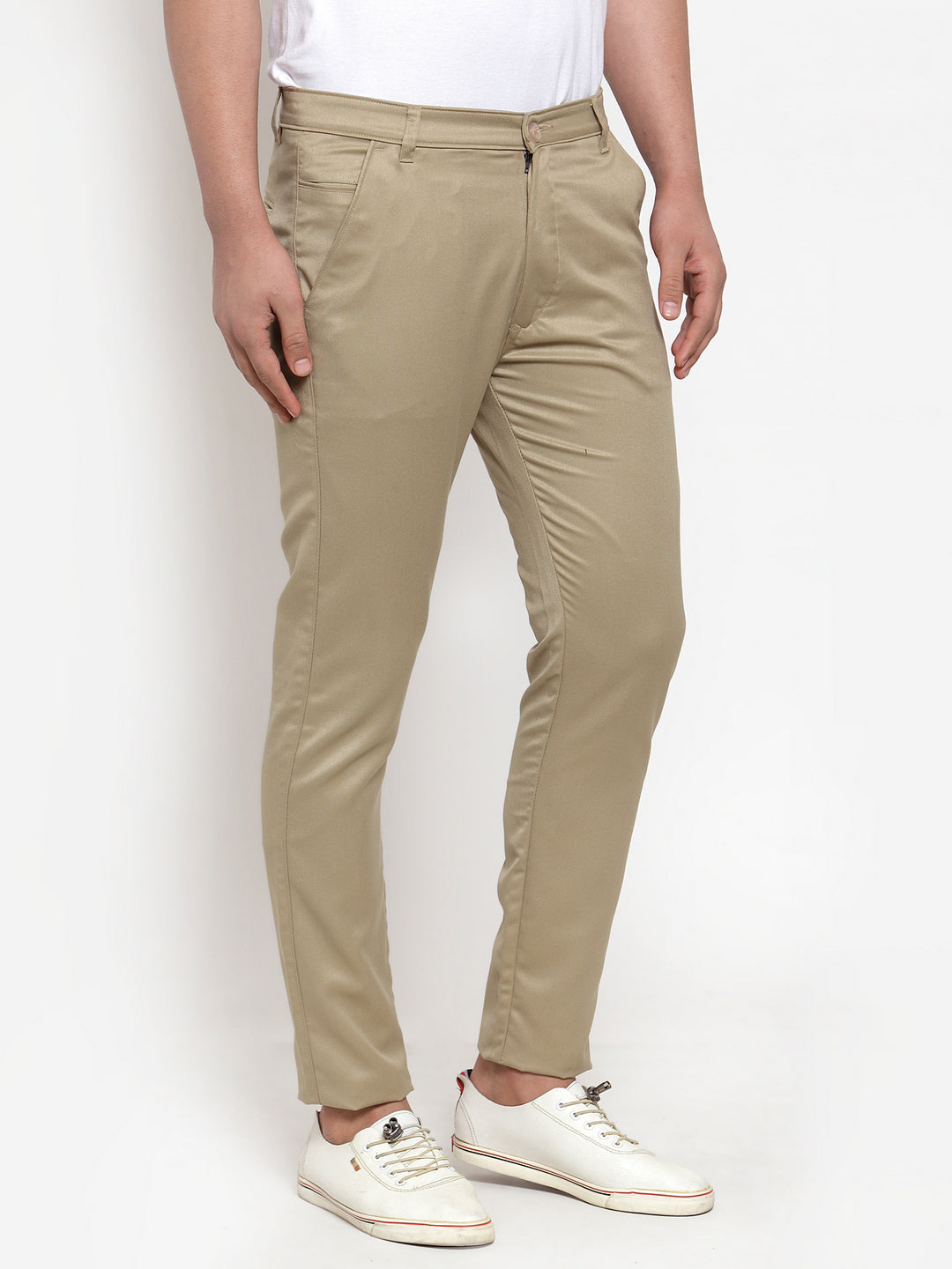 Jainish Men Beige Slim Fit Formal Trousers ( FGP 253Beigexxx ) - Distacart