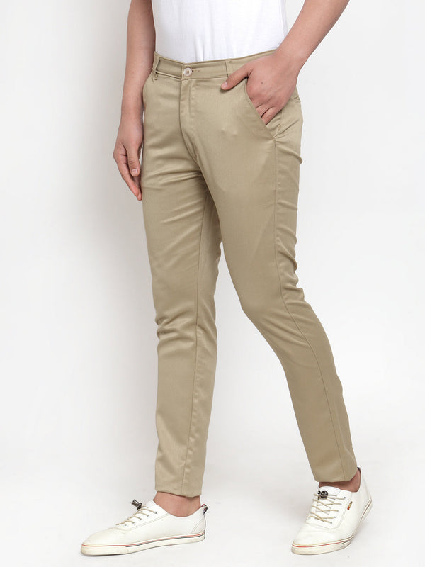 Jainish Men Beige Slim Fit Formal Trousers ( FGP 253Beigexxx ) - Distacart