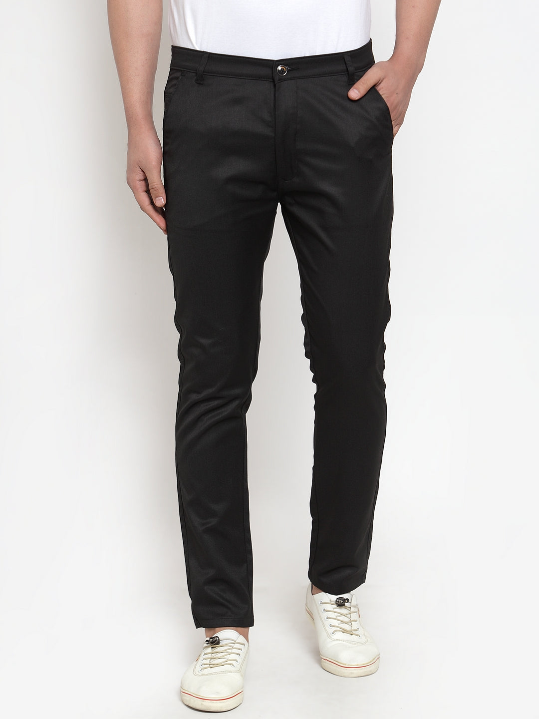 Jainish Men's Black Solid Formal Trousers ( FGP 253Black ) - Distacart