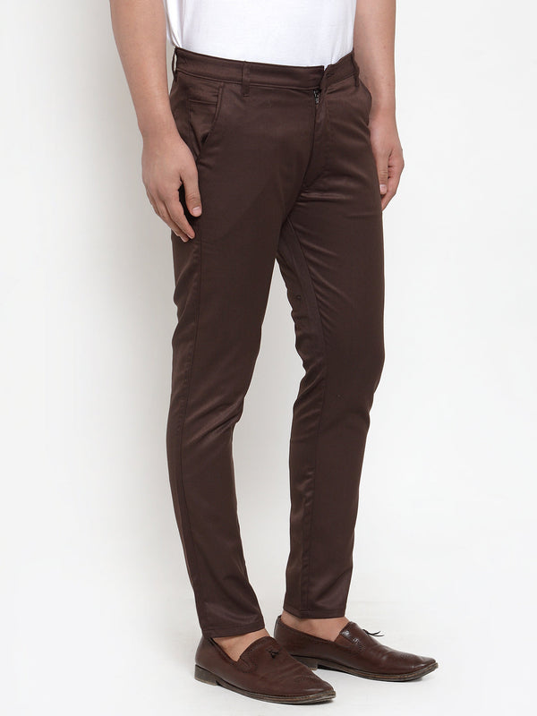 Jainish Men's Brown Solid Formal Trousers ( FGP 253Coffee ) - Distacart
