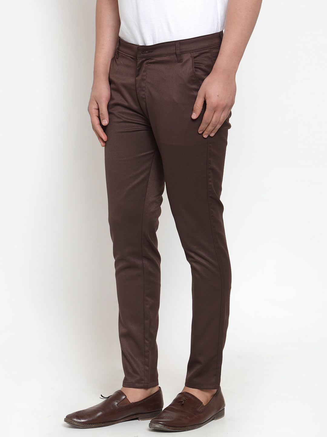 Jainish Men's Brown Solid Formal Trousers ( FGP 253Coffee ) - Distacart