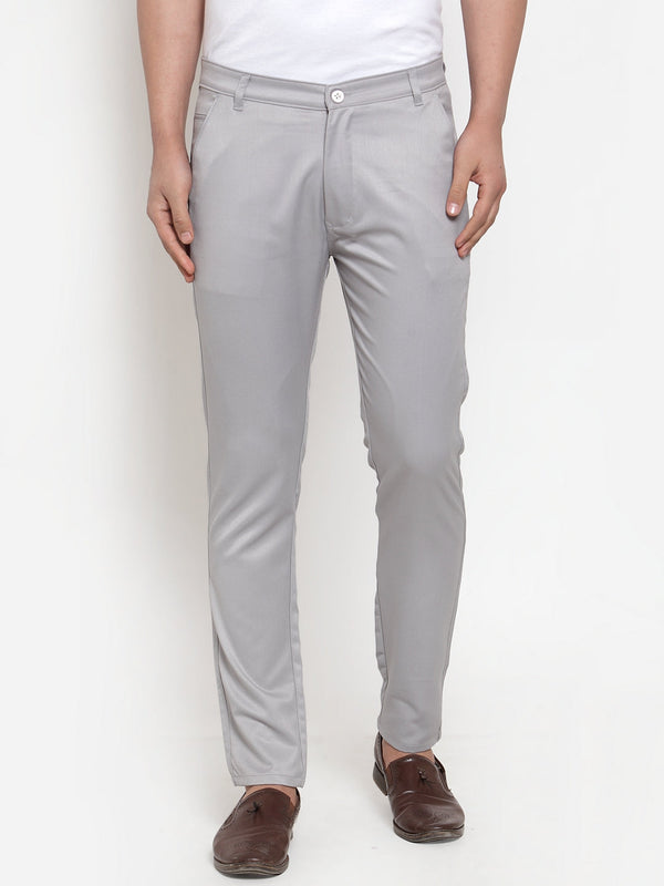 Jainish Men's Grey Solid Formal Trousers ( FGP 253Light-Grey ) - Distacart