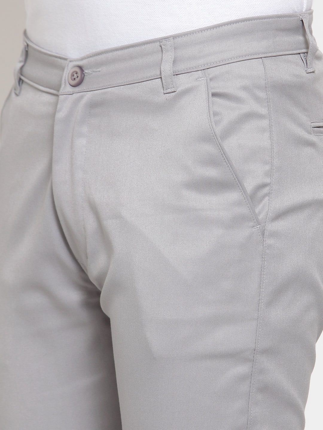 Jainish Men's Grey Solid Formal Trousers ( FGP 253Light-Grey ) - Distacart