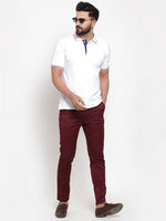 Thumbnail for Jainish Men's Maroon Solid Formal Trousers ( FGP 253Maroon ) - Distacart