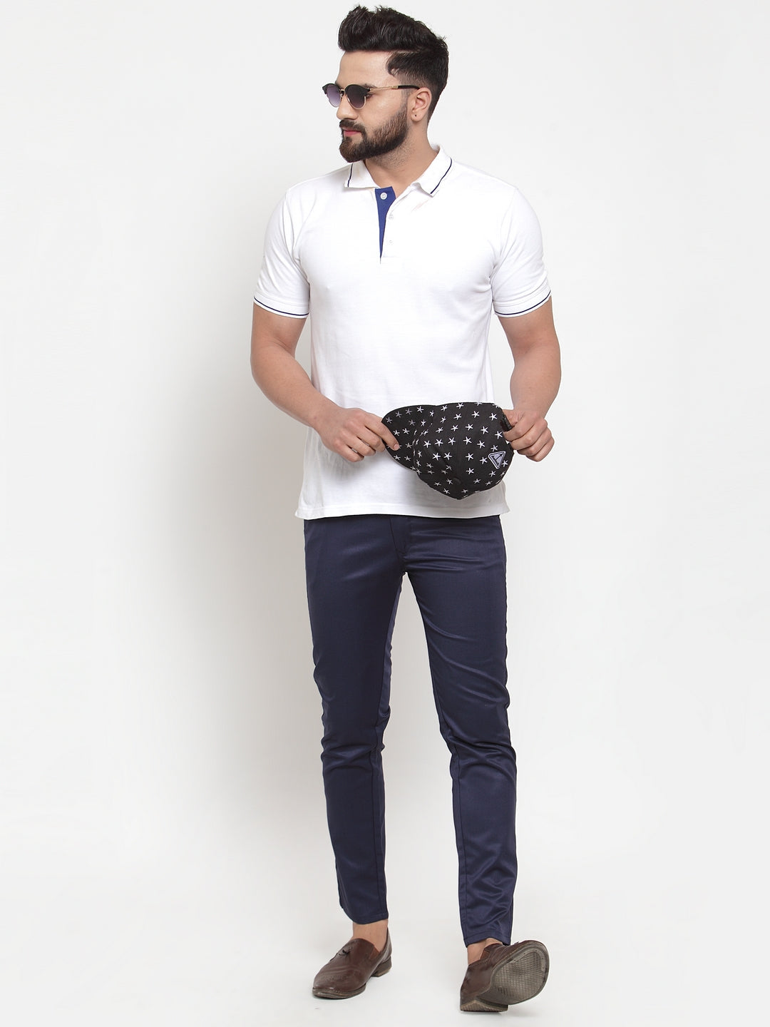 Jainish Men's Navy Solid Formal Trousers ( FGP 253Navy ) - Distacart