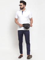 Thumbnail for Jainish Men's Navy Solid Formal Trousers ( FGP 253Navy ) - Distacart