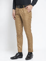Thumbnail for Jainish Men's Brown Formal Trousers ( FGP 260Brown ) - Distacart