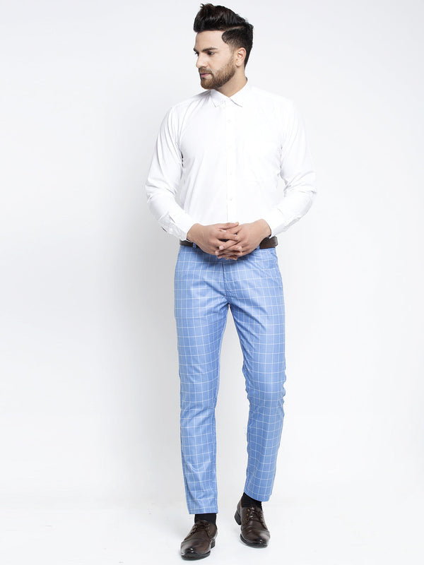 Jainish Men's Blue Formal Trousers ( FGP 260Light-Blue ) - Distacart